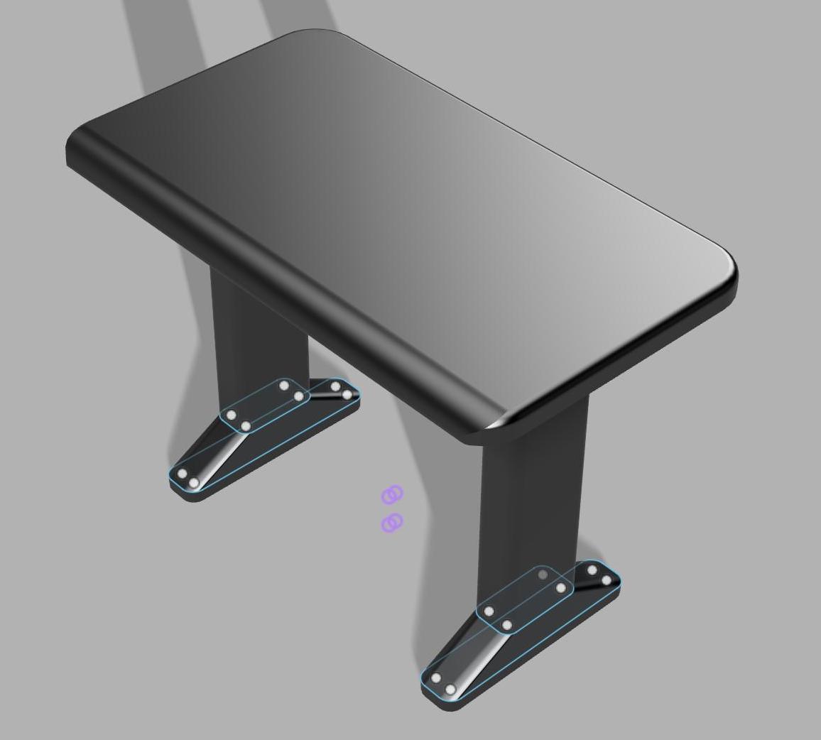 CAD render of a prototype standing desk.